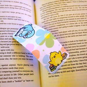 Handmade Colorful Magnetic Bookmark, read, book, birds, books, reading, tab
